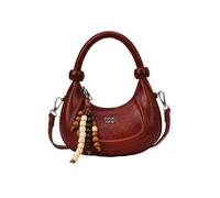 TIEZHICHESHI Sac à bandoulière simple en forme de croissant de banlieue décontracté, Rouge, Without pendant