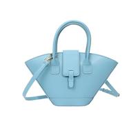 TIEZHICHESHI Sac à main en cuir de grande capacité en forme d'éventail pour femme, bleu lac