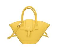 TIEZHICHESHI Sac à main en cuir de grande capacité en forme d'éventail pour femme, jaune