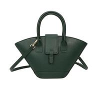 TIEZHICHESHI Sac à main en cuir de grande capacité en forme d'éventail pour femme, Vert