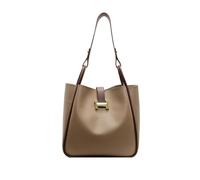 TIEZHICHESHI Sac de loisirs en diagonale élégant et simple, sac seau personnalisé à une épaule, Kaki avec marron