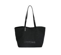 TIEZHICHESHI Sac fourre-tout simple en toile avec lettres décontractées pour l'automne, Noir