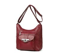 TIEZHICHESHI Tendance du sac à bandoulière de grande capacité pour femme simple sac de banlieue diagonale, Rouge