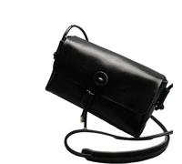 TIEZHICHESHI Version coréenne de cuir de vache ciré petit sac rétro dames sac diagonale une épaule, Noir