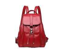 TIEZHICHESHI Version coréenne du sac à dos décontracté en cuir de vachette pour femme, rouge vin