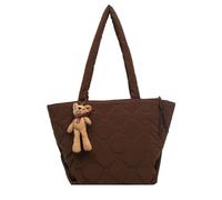 TIEZHICHESHI Version coréenne du sac fourre-tout décontracté en coton brodé de grande capacité., marron