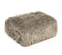 Tifany/1 couverture imitation fourrure moelleuse pour les genoux - Plaid moelleux et chaud - Aspect fourrure - Pour canapé - Marron clair - 70 x 160 cm