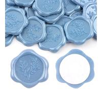 TIFDANNA Autocollants de joint de cire, autocollants d'étanchéité d'enveloppe d'invitation de mariage feuilles, 20pcs autocollants adhésifs bleus, idéal pour les invitations, les enveloppes, la boîte