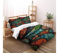TIFFAN Colorful Mandala Literie en Géométrique Abstrait 3D Imprimé Microfibre avec Fermetures Éclair Enfants Double(200x200cm)