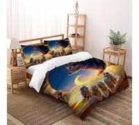 TIFFAN Porte-songe à Loup Housse De Couette Animal Animal de Dessin animé 3D Microfibre avec Fermetures Éclair Filles Super King（260x220cm）