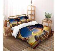TIFFAN Porte-songe à Loup Literie Set Animal Animal de Dessin animé 3D Imprimé Microfibre avec 1 Taies d'oreiller Hommes King（220x240cm）