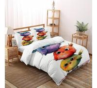 TIFFAN Trio d'oiseaux Mignons Housse De Couette Animaux Dessin animé 3D Microfibre avec Fermetures Éclair Hommes Double(200x200cm)