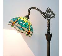 Tiffany Lampadaire Vert Libellule Verre Peinture Lampe Réglable Cyosenal Lampe de Lecture debout 63 pouces Grand Lampe debout pour Salon Chambre et Bureau