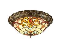 Tiffany lampe de plafond de style, LED plafonnier baroque, les lumières colorées de plafond décoration en verre pour lampe de salon, couloir lampe chambre,3colorlight,52cm