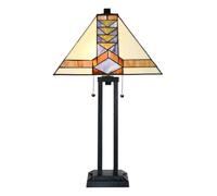 Tiffany-style Lampe de Table Pyramide Architecte - Art Deco Trade