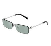 Tiffany Unisex Tiffany TF3108B 62227C Lunettes de soleil Métal Argent Bleu clair Carré Miroir