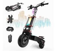TIFGALOP Trottinette électrique 6000W, double moteur batterie lithium 60V38AH autonomie 100 km pneus 12 pouces suspension intégrale