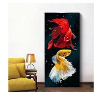 Tifnuer Diamond Painting Poisson Koi Coloré DIY Complet Diamant Painting, 5D Broderie Diamant Stitch Kit Complet, Peinture Par Numéro, 30x60cm Tableau Diamond Painting Enfant Canevas Kit Complet