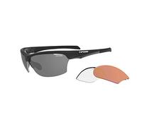 Tifosi Lunettes de soleil à verres interchangeables intenses : verres interchangeables, légers, protection UV, pièces d'oreilles et nez réglables, incassables, caoutchouc hydrophile, noir mat