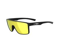 Tifosi Sanctum Lunettes de soleil idéales pour le cyclisme, le golf, la randonnée, la course, le tennis et le pickleball, style de vie, Noir mat (miroir jaune fumé)