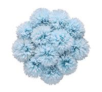 Tifuly Artificielles Hortensia Fleurs, 12 Pcs Soie Chrysanthème Petite Boule De Fleurs pour La Maison Garden Party Office Décoration, Bouquets De Mariage De Mariée, Arrangement, Centres(Bleu)