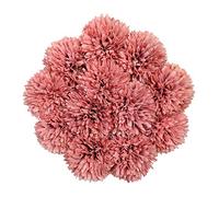 Tifuly Artificielles Hortensia Fleurs, 6 Pcs Soie Chrysanthème Petite Boule De Fleurs Pour La Maison Garden Party Office Décoration, Bouquets De Mariage De Mariée, Arrangement, Centres(Rose-12 Pièces)