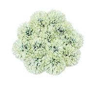 Tifuly Artificielles Hortensia Fleurs,Soie Chrysanthème Petite Boule De Fleurs pour La Maison Garden Party Office Décoration, Bouquets De Mariage De Mariée, Arrangement, Centres (Vert-12 pièces)