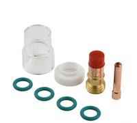 TIG Kit d'accessoires pour brûleur de soudage 8 pièces pour WP-17/18/26, pour lentille à gaz stubby #12 avec gobelet en verre résistant à la chaleur, buse en céramique et joints