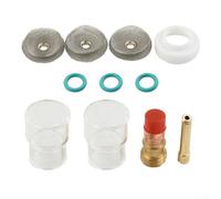 TIG Kit d'accessoires pour chalumeau de soudage avec lentille à gaz 3/32 et tasse #12, pince de serrage de 2,4 mm, pour modèles WP-17 WP-18 WP-26 pour un meilleur débit de gaz et un soudage clair