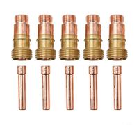 TIG Kit de lentilles à gaz 10 pièces pour brûleur Stubby WP-17 WP-18 WP-26 avec 5 buses 17GL332 et 5 pinces de serrage 10N24S 3/32" 2,4 mm Accessoires de soudage professionnels pour un guidage précis