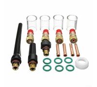TIG Kit de lentilles à gaz de soudage, 23 pièces pour tasse Stubby #10 pour torche Tig WP-17/18/26, buse en alumine, accessoire d'électrode en tungstène