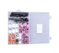 TIG Kit de remplacement de lampe torche 123 pièces pour lampe torche WP-17 WP-18 WP-26 Buse en aluminium pour lentille à gaz courte performance basse température