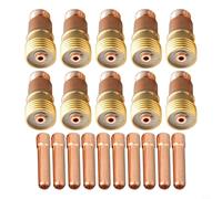 TIG Lot de 20 colliers de serrage 10 pièces 17GL332 10N24S 3/32 2,4 mm pour lentille à gaz Stubby WP 17 18 26 DB SR Accessoires de torche