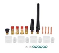 TIG Welding Torch Kit 23Pcs | WP17 WP18 WP26 Replacement Parts | Gas Lens Electrode & Glass Cup Set | Copper Alloy for/Oxidation Protection