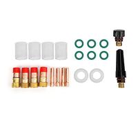 TIG Welding Torch Parts Kit 23pcs | WP - 17/18 / 26 Gas Lens Collet Body Back Cap | 10# Glass Cup & O - Rings | Replacement for TIG Welding Torch Consumables