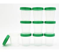 TIGA-MED Gobelets à urine/gobelets de prélèvement 125 ml - Lot de 10, étanches avec couvercle à vis, gradués jusqu’à 100 ml, zone inscriptible - usage médical et laboratoire