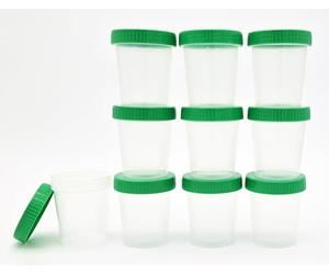 TIGA-MED Gobelets d'échantillons 125 ml | Anti-fuite, gradué jusqu'à 100 ml, inscriptible, avec couvercle, idéal pour le laboratoire, la médecine, l'école et la maison (100)