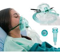 Tiga-Med Lot de 10 masques à oxygène haute concentration sans DEHP (= 10 pièces) avec sac de réservoir, pour adultes avec tuyau de 210 cm