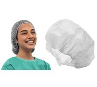 Tiga-Med Lot de 1000 bonnets de protection à usage unique en intissé pour milieu hospitalier Blanc