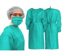 Tiga-Med Lot de 50 blouses médicales jetables à usage unique Vert Taille unique 120 x 140 cm
