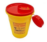 TIGA-MED Lot de 50 boîtes à canules de 2 litres avec couvercle de sécurité anti-perforation pour aiguilles, seringues et lancettes - Grand pack pour clinique et cabinet médical