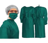 Tiga-Med Original Lot de 50 blouses jetables en non-tissé Vert foncé Env. 120 x 145 cm env. 47 g