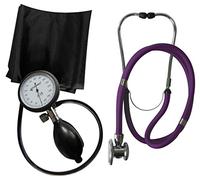 TIGA-MED TIGA PRO 1 K1 Kit de tensiomètre - Tensiomètre manuel du haut du bras avec manomètre de 6,8 cm, manchon de traction 22-32 cm, stéthoscope Rapaport violet et étui