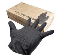 Tiga-Med TOUGH GRIP Lot de 50/250/500/1000 gants jetables extra forts en nitrile pour atelier, jardin, laboratoire et montage - 50 pièces/boîte (500, L)