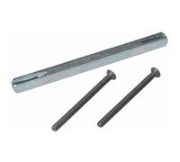 Tige carrée 7 x105 mm - vis 4x55 mm et douilles - fer cémenté patiné BOUVET