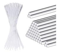 Tige carrée en acrylique, Bâtonnets de sucettes en acrylique, 10 cm, 50 pièces, transparents, réutilisables, diamètre 2-5 mm