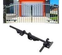 Tige de chute de portail robuste de 30,5 cm, loquet de sol pour clôtures en bois, butée de porte en métal pour sol de portail, loquets de portail en fer forgé, finition noire