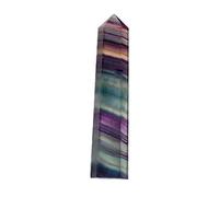 Tige de cristal naturel Flourite cristal Point facettes prisme baguette sculptée Reiki pierre méditation décor 7.5-8 cm accessoires