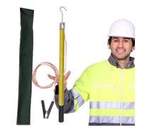 Tige de décharge électrique haute tension de sécurité, équipement de mise à la terre portable en résine époxy avec fil de cuivre, 10 kV, 35 kV, 110 kV, 220 kV(Yellow,35 kV - 1.5m/59in/4.9ft)
