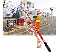 Tige de décharge en résine époxy 10 kV/35 kV/110 kV/220 kV, perche de test électrique isolante rouge, double usage for applications directes et résistives(35 kV - 1.5m/59in/4.9ft(3 Sections))